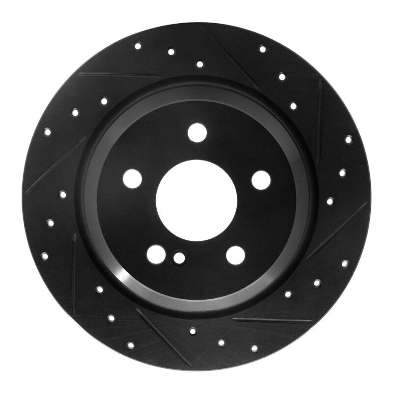 Mercedes-Benz S550 Brake Rotor (1) - Rear Right - R1 Concepts - Drilled & Slotted - Black - `07-`13 Mercedes-Benz S550 Brake Rotor (1) - Rear Right - R1 Concepts - Drilled & Slotted - Black - `07-`13